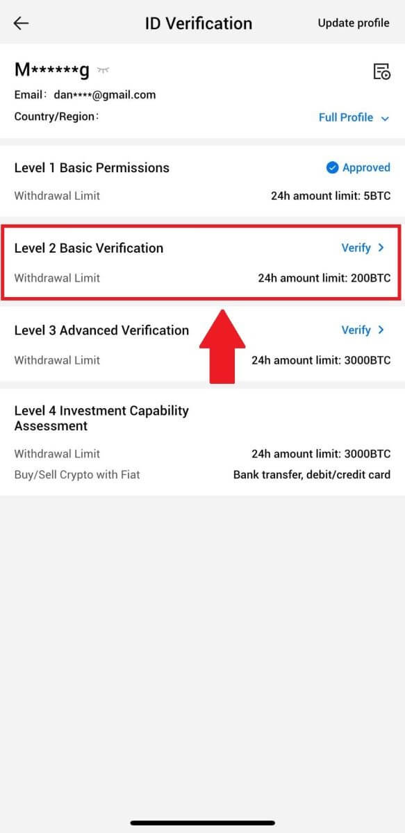 Account verifiëren op HTX Account verifiëren op HTX